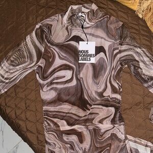 Brown Long Sleeve Dress